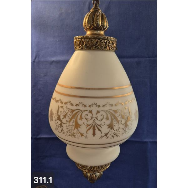 MCM Hanging retro swag lamp, with long cord and chain, plug-in and switch in cord, great condition