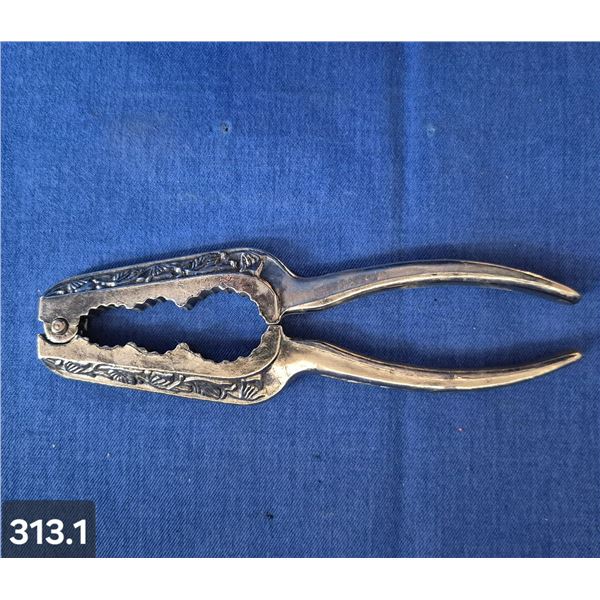 MCM Cast Iron Plated ornate 1950s nut cracker