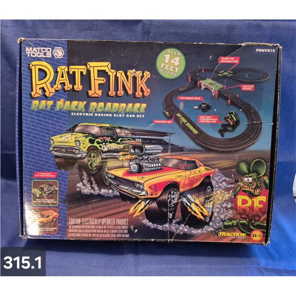 Electric Slot Car Racing Set - Matco Tools, "Rat Fink", barely used