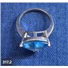 Image 2 : Woman's Sterling Silver size 7 - topaz and 3 small diamonds, marked MT, for either Montana Silversmi