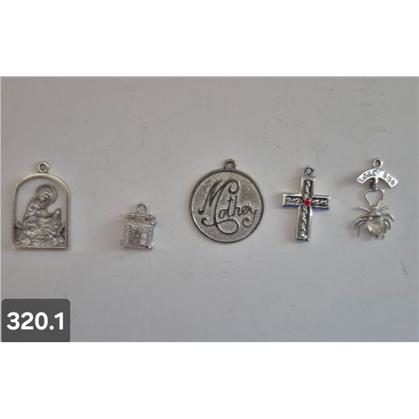 Group #3 - 5 Sterling Silver Charms, all marked