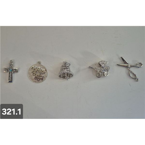Group #4 - 5 Sterling Silver Charms, all marked