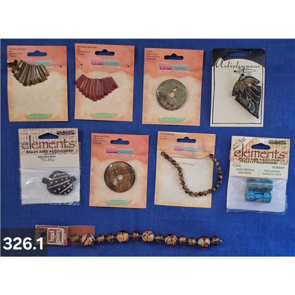 Jewelry Making Supplies - Tiger Eye stones, Red Jasper, Millifiore glass, glass beads, etc