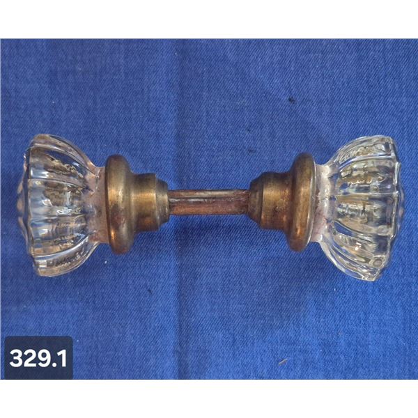 Set of 1920s glass door knobs