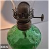 Image 5 : Uranium Glass - Miniature 1890s enamelled oil lamp