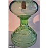 Image 3 : Uranium Glass - Green Depression Glass oil lamp
