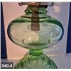 Image 4 : Uranium Glass - Green Depression Glass oil lamp
