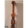 Image 2 : Early Folk Art hand-carved walking stick - nice patina and wear