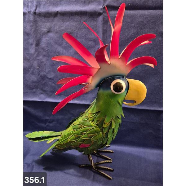 Large Metal Art parrot - 22 inches tall, steel feet