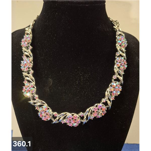 1950s Aurora Borealis rhinestone necklace