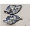 Image 3 : Vintage "Sterling" Silver Earrings (marked) Mexico with inlaid abalone shell