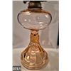 Image 2 : Original 1920s/1930s pink depression glass oil lamp - no damage, beautiful condition