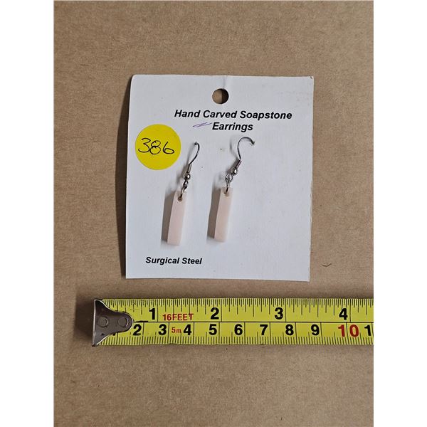 Hand-Carved Soapstone Earrings (Surgical Steel)
