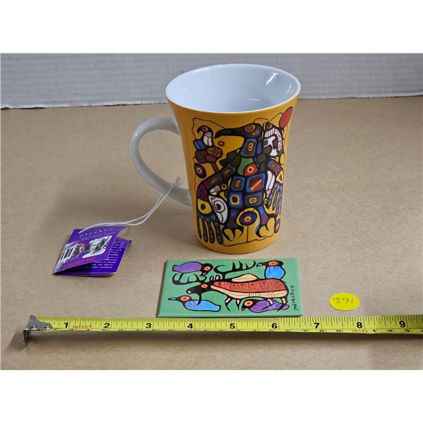 Norval Morrisseau Designed Porcelain Mug and Fridge Magnet (Very Small Chip on Mug)
