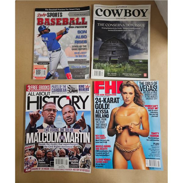 (4) Assorted Magazines.  Inc. “Lindy’s Sports Baseball 2024 Preview” - Bl