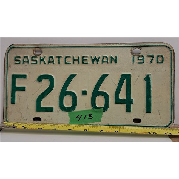 (1) 1970 Sask license plate