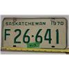 Image 1 : (1) 1970 Sask license plate