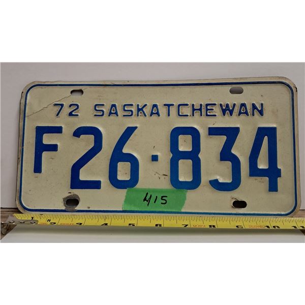 (1) 19752 Sask license plate