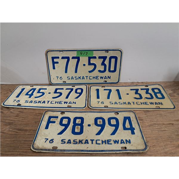 (4) 1976 Sask license plates