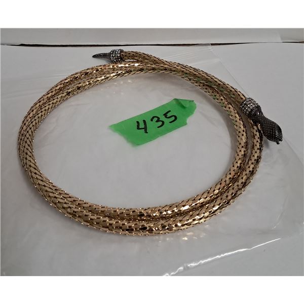16" snake shape necklace mesh gold color