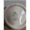 Image 3 : 19 piece ridgeway ironstone anniversary rose gray creamer large plates (some chips)
