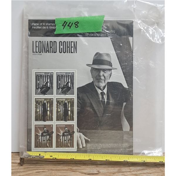 Leonard Cohen pane of 6 stamps