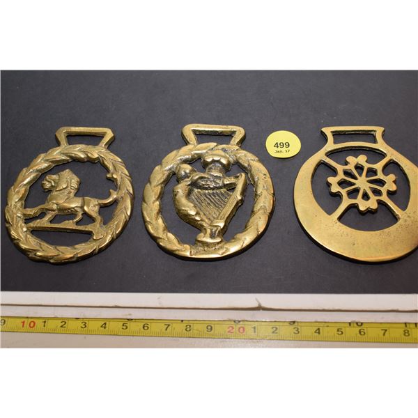 (3) Vintage Horse Brass