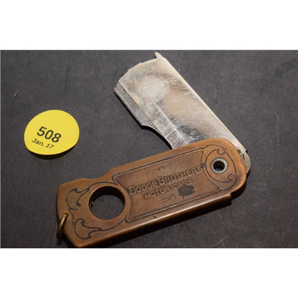 Rare Dodge Brothers Motor Cars Razor Blade Knife