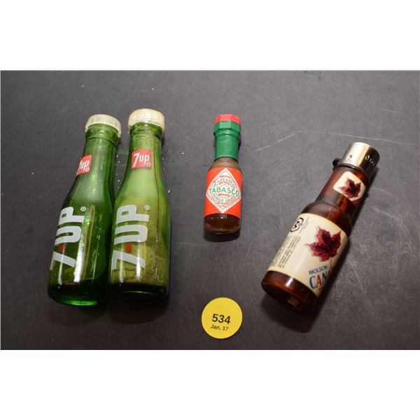 Vintage Tabasco Sauce, 7-Up S&P, Molson Canadian Lighter