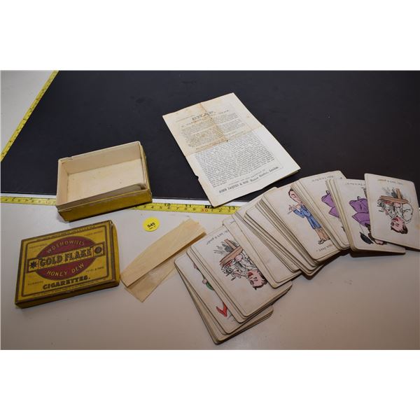 Antique Cigarette Box w/ Old Card Game