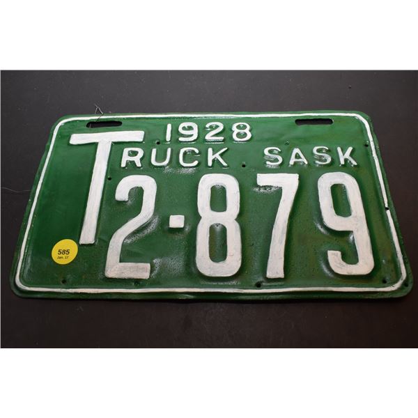 1928 Saskatchewan Truck Licence Plate – Repaint