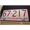 Image 1 : 1940 Saskatchewan Truck Licence Plate - Repaint