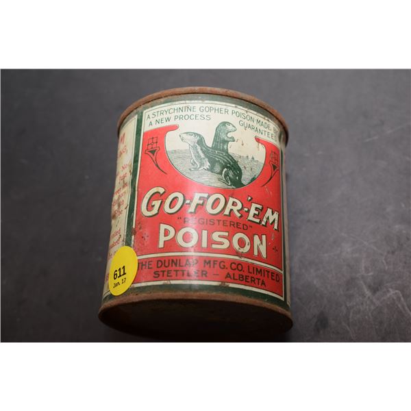 Stettler Alberta Gopher Poison Tin