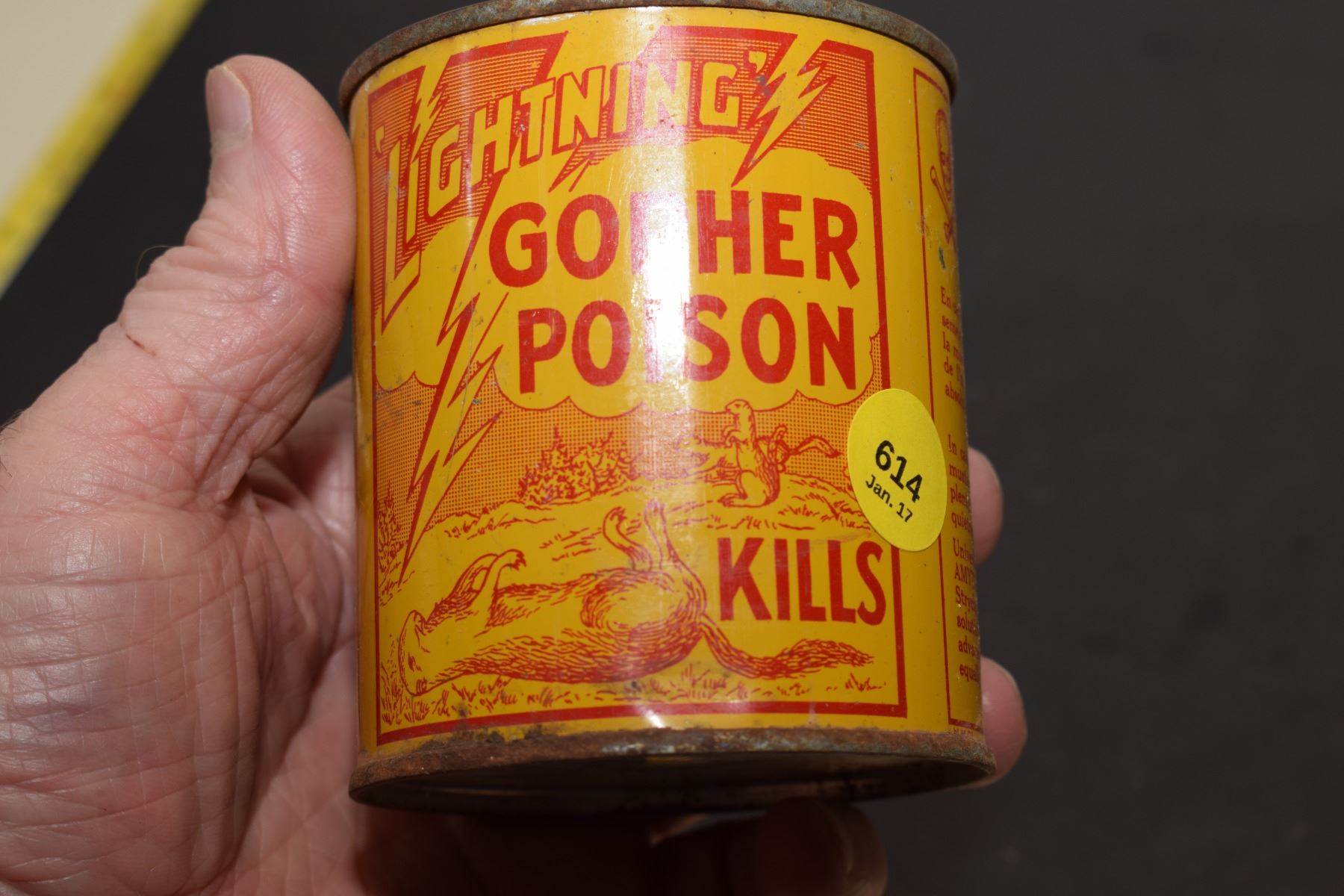 Gopher Poison Sign Calgary Alberta Gopher Poison Tin - Schmalz Auctions