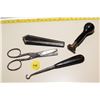Image 1 : Antique Scissors, Buttonhook, Stamp