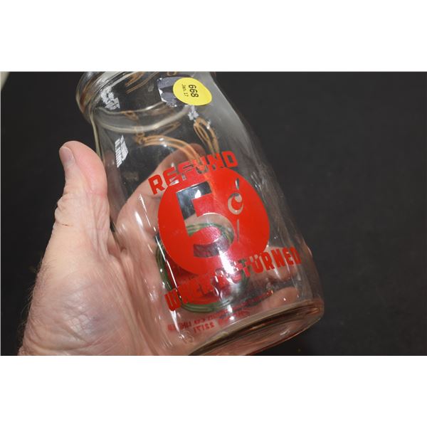 Rare Cottage Cheese Bottle