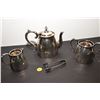 Image 1 : EPNS Tea Set inc. Sterling Silver Sugar Tongs - tongs are 14g