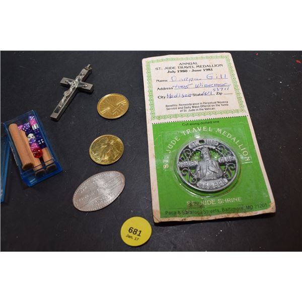 Crucifix, Mini Dice, St. Jude Medallion, etc.