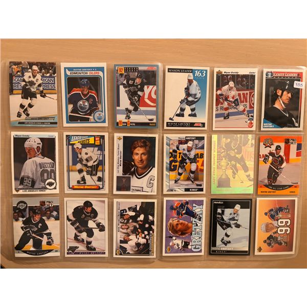 Wayne Gretzky Hockey Cards - 2 Sheets (18 Cards)