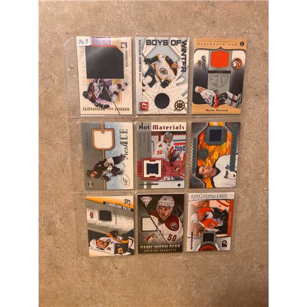 Assorted Jersey Cards - 1 Sheet (9 Hockey Cards)