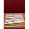 Image 4 : Elegant Silver Knife Set, Server & Napkin Rings Collection- Two fine knives in presentation box, a s