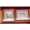 Image 1 : Pair of Vintage Framed Decorative Prints: Pastoral Elegance- This charming pair of matching framed p