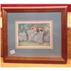 Image 2 : Pair of Vintage Framed Decorative Prints: Pastoral Elegance- This charming pair of matching framed p