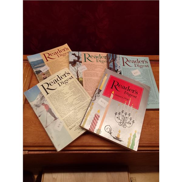 Reader's Digest Lot: 5 Issues from 1956 Vintage Colorful Covers Collection- This set of five vintage