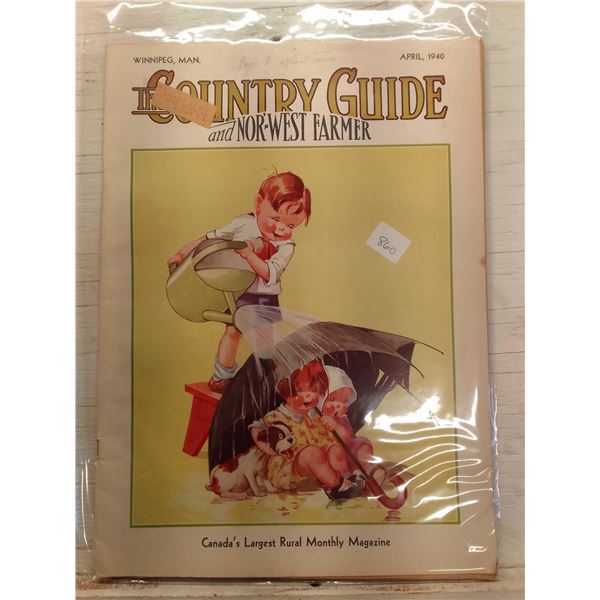 1940 Country Guide Cover: Children Curiously Polishing Shoes Together- The Country Guide and Nor'Wes