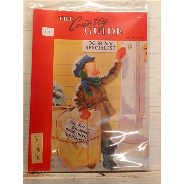 1950 Country Guide Cover: Boy Delivering "Do Not Open Until Christmas" Gift - *The Country Guide* is