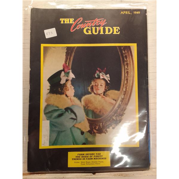1949 Country Guide Cover: Girl in Easter Bonnet Admiring Mirror Reflection- The Country Guide is Can