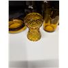 Image 2 : Lot of Amber Glass Items (small Pitcher, bottles, and etc.)