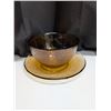 Image 2 : Set of (4) Possible Amber Glass Bowl and Plate sets