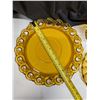 Image 3 : (2) amber Glass Trays (1) Divider w/ Amber Glass Candy Dish Possibly FTDA 1981